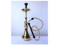 Chicha Miniature Arabe Traditionnelle Égyptienne Farida en Laiton Laqué de Luxe avec Tige en Cuivre de 65 cm – Offre Spéciale