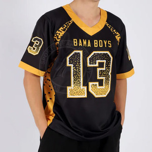 Camisetas de fútbol americano con estampado sublimado de poliéster hechas a medida, número de nombre de sarga y camisetas bordadas con nombre de equipo - Product Image 2