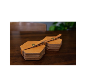 Posavasos de cuero de diseño único, forma Hexagonal, la mejor calidad, para el hogar, oficina, restaurante, precio asequible - Product Image 1