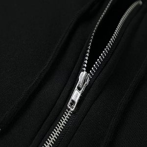 Sudadera con capucha y cremallera completa para hombre, transpirable, cortavientos, de forro polar y algodón, estilo felpa francesa, con lavado ácido y logotipo personalizado - Product Image 6