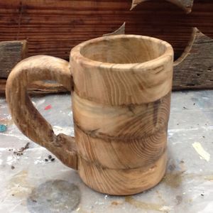 Taza de barra de madera personalizada con asa, nuevo diseño para utensilios de cocina para fiestas de bodas, el mejor producto navideño, jarra de cerveza de cerámica - Product Image 2