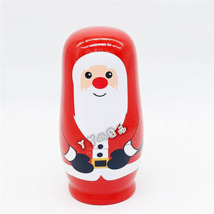 6 pezzi di Babbo Natale e pupazzo di neve in legno russo nidificazione bambole matrioska dipinte a mano per il regalo di natale e decorazione della casa - Product Image 5
