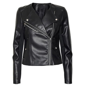 Chaqueta de Cuero Genuino para Mujer con Tela Satinada, Diseño Elegante para Todos los Tipos de Moda, Chaqueta de Motocicleta Transpirable y Resistente al Viento - Product Image 1