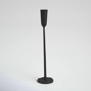 Bougeoir conique moderne en métal noir Minimaliste Bougeoir de table noir mat - Product Image 1