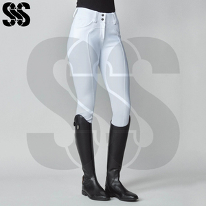 Pantalones de Equitación de Alto Rendimiento para Mujer, Tela Elástica de Poliéster/Spandex, Cierre de Botones y Cremallera, Pantalones de Exhibición Ecuestre - Product Image 5