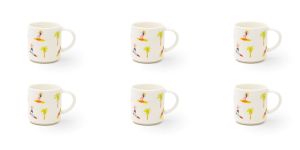 Set di 6 Tazze da Caffè Espresso in New Bone China Resistente, 10 cl (3.4 oz), Design Minimalista Stile Tropicale da Spiaggia Honolulu Excelsa - Product Image 2