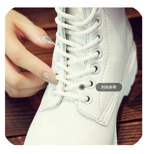 Vente en gros Bottes <span class=keywords><strong>Martin</strong></span> imperméables pour dames Bottes en cuir blanc solide pour l'extérieur Bout rond pour femmes Chaussures décontractées - Product Image 2