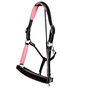 ADIBA OVERSEAS - Cabestro para Caballo de Cuero Patentado con Brillo, Calidad Europea y Estadounidense, Súper Lujoso, Acolchado, con Pedrería y Herrajes de Latón Macizo - Product Image 1