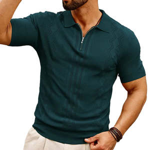 Camisa de Negocios Casual para Hombre, Nueva Colección 2025, con Cierre de Cremallera, Corte Entallado, 100% Algodón, Diseño Bordado, Secado Rápido, Manga Corta - Product Image 2