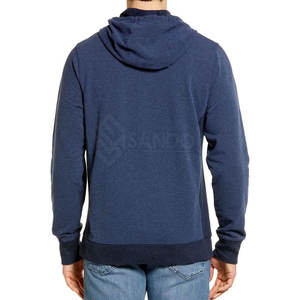 Sudadera con capucha para hombre superventas, sudaderas con capucha y diseño de cremallera, tela estampada en Color sólido de alta calidad, precio de temporada de invierno, teñido liso - Product Image 2