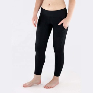 Leggings de sport pour femme, taille mi-haute, couleur unie, avec logo personnalisé, effet ventre plat, respirants, écologiques, pour yoga, entraînement, gym, fitness et course à pied - Product Image 3