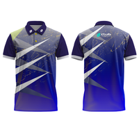 Camiseta de Cricket de Manga Corta para Hombre, Precio Económico, Impresión Digital, Cuello Tejido, Impresión por Transferencia de Calor, 100% Poliéster, Secado Rápido