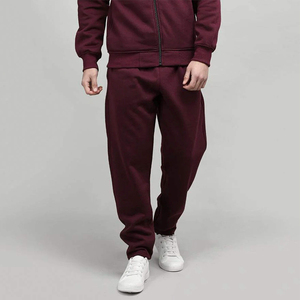 Custom Logo Eco-Friendly Men's Maroon Sportswear Suit Full Zip Two Piece <b>Black</b> Chest Panel Solid Pattern Winter Tracksuit Set - Product Image 6