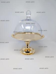 Stainless Steel <b>Cake</b> Serving <b>Stand</b> With Glass Lid Classic Design Dessert Serving <b>Stand</b> With Cover At Low Price - Product Image 5