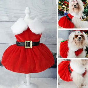 Bata Navideña para Perro con Patrón Sólido, Atuendo Decorativo Navideño para Cachorros - Product Image 2