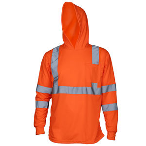 Camiseta de Alta Visibilidad Personalizada, de Secado Rápido, para Construcción, Manga Larga, Reflectante, de Poliéster, con Capucha, Servicio OEM - Product Image 3