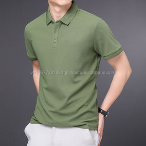 2025 Nueva camiseta Polo Popular de malla cómoda y transpirable de secado rápido para hombres camiseta Polo de Color sólido personalizada para hombres - Product Image 3