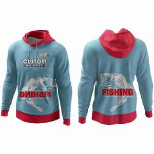 เสื้อฮู้ดตกปลาผู้ชายระบายอากาศได้ดี พิมพ์ลายแบบซับลิเมชั่นยอดนิยม พร้อมบริการพิมพ์ลาย DTF แบบกำหนดเอง เสื้อตกปลาแห้งเร็ว - Product Image 1