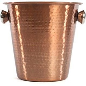 Cubo de hielo redondo de cobre más vendido, cubo enfriador de champán y vino de cerveza galvanizado de cobre de primera calidad para accesorios de bar - Product Image 3