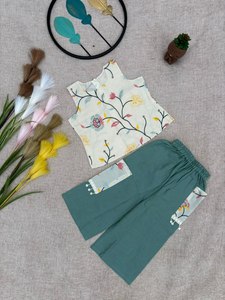 Ensemble spécial Khadi en tissu doux et lisse sans manches, entièrement cousu, pour fête d'anniversaire et tenue fonctionnelle, pour bébés filles - Product Image 4