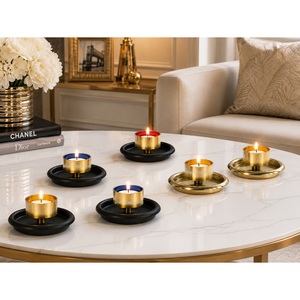 Royal Look Eco-Friendly Handmade Brass <b>Tea</b> <b>Light</b> Holder with Round Plate Enamel Color for Home & <b>Christmas</b> Lighting Decoration - Product Image 4