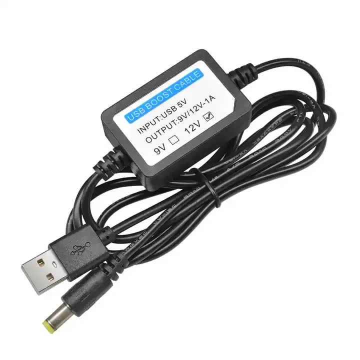 USB DC 5V a 12V 1A Step Up Converter 2.1X5.5mm USB Boost Converter Cable adaptador