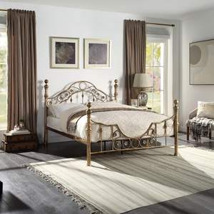 Estructura de cama de latón premium de diseño clásico para un dormitorio de lujo con una construcción metálica resistente y un acabado elegante. - Product Image 4