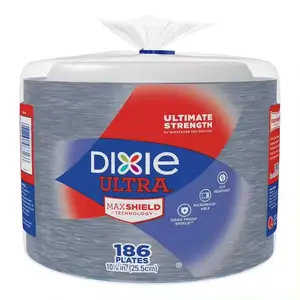 Dixie-Assiettes en papier ultra compostables, multicolores, 10 po, 100 pièces