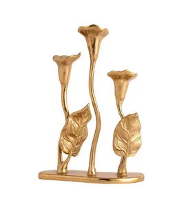 Cilindro de portavelas chapado en oro, iluminación de mesa de aluminio y vidrio para decoración del hogar y regalos - Product Image 4