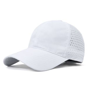 Casquette de baseball en toile respirante blanche, ajustable, unisexe, pour sports de plein air, couleur unie, design 6 panneaux, style décontracté, 100% coton - Product Image 1