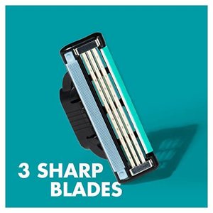 Lames de rasoir Gillette Mach 3 pour hommes, paquet de 12 recharges de lames de rasoir, plus résistantes que les lames en acier, bande lubrifiante améliorée - Product Image 4