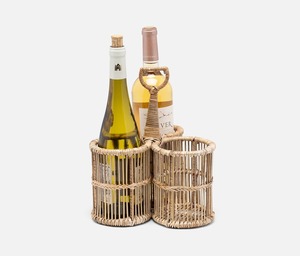 Mejor Vendido: Ecológico, Soporte para Botellas de Vino de Mimbre Tejido, Diseño de Tejido Abierto, Soporte Doble para Botellas, Hecho a Mano para el Mercado Mayorista - Product Image 4