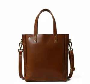 กระเป๋าถือหนังแท้แฟชั่นแบบมีซิปสำหรับผู้หญิง ลายลูกกวาดสีน้ำตาลวินเทจ สะพายข้าง สะพายไหล่ ของขวัญ - Product Image 1