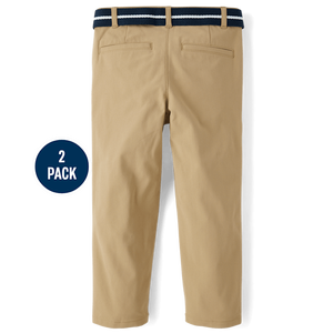 กางเกงชิโนแห้งเร็ว2แพ็คสำหรับเด็กผู้ชายชุดนักเรียน - Product Image 2