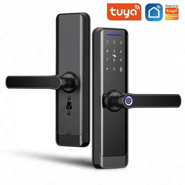 Tuya Wifi Smart Lock Digital Keypad Fingerprint Door Lock Handle Smart Locks for Home Hotel Apartment