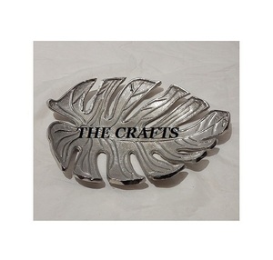 Plat de service à feuilles de conception avantageuse en aluminium couleur argent plat à feuilles de service pour accessoires de cuisine - Product Image 6
