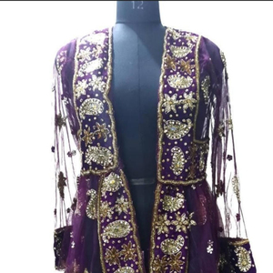 Elegante Kimono bohemio antiguo bordado, vestido largo con bordado pesado - Product Image 1