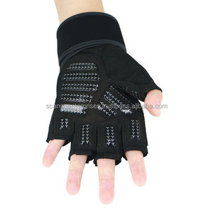 ถุงมือรัดข้อมือสำหรับเล่นยิมกันลื่นสีดำสำหรับทุกเพศถุงมือยกน้ำหนักออกกำลังกายออกกำลังกายเล่นกีฬาออกกำลังกายสีชมพู - Product Image 5