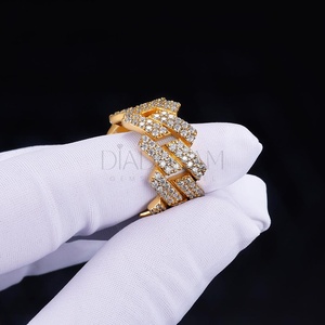 สายรัดสไตล์คิวบาของผู้ชายและผู้หญิงดีไซน์ฮิปฮอปประกายเพชรโมอิส925เงินสเตอริงประดับเพชรอัญมณีสำหรับทุกเพศ - Product Image 5