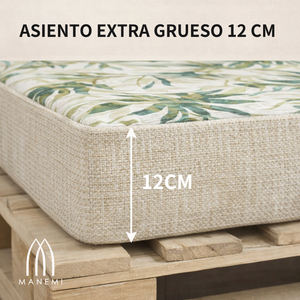 Juego de 4 Cojines Duraderos de Tela para Pallets de Exterior, 120x80 + 120x50 cm, para Sofá de Jardín, 12 cm de Grosor, con Funda Extraíble - Product Image 5