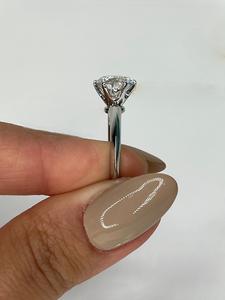 Bague de fiançailles en or blanc 14 carats 2 carats IGI CERTIFIED E VS1 Round Brilliant Excellent Cut Lab Diamond Solitaire pour elle - Product Image 6