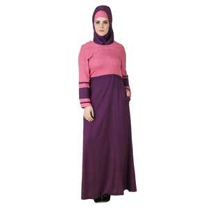Abaya Noreen Modeste en Rayonne Rose et Violet, Taille Naturelle, Design Respirant - Product Image 3