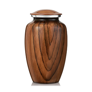 Urnas de aluminio Woodgrain para hombre adulto. Urnas de cremación para cenizas humanas Mujer adulta. Urnas decorativas de madera para cenizas humanas - Product Image 1