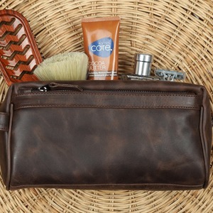 Offre Spéciale personnalisé en cuir Dopp Kit Vintage Style hommes lavage pochette sac avec fermeture à glissière étanche LTB-0071 pour trousse de toilette - Product Image 5