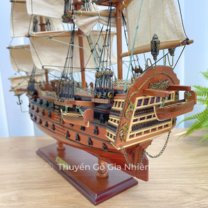 Modèle de navire HMS VICTORY LORD HORATIO NELSON, grand plateau en bois peint ancien, motif nautique, bricolage, meubles de maison, artisanat en bois - Product Image 4