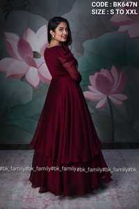 นักออกแบบล่าสุดชุดปักผ้าไหม Chinon งานลําดับชุด Anarkali โดย Fab Zone - Product Image 2