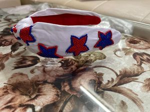 Stylish Indian Handwork Trendy Knotted Hairbands for <b>Women</b> Unique Fashion Accessory to Celebrate USA Independence Day - Product Image 2