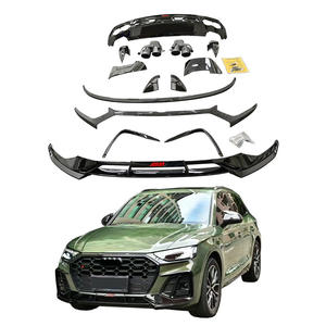 Runde fibra de carbono para Audi Q5 Q5L <span class=keywords><strong>Sportback</strong></span> 2021-2023, Kit de carrocería de estilo AT mejorado, alerón difusor trasero de labio delantero negro brillante - Product Image 1