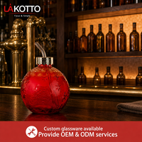 Bouteille en verre rouge brillant LAKOTTO 370 ml avec paille – Vente en gros de verrerie, approvisionnement en vrac, cadeau promotionnel, impression de logo personnalisé, OEM