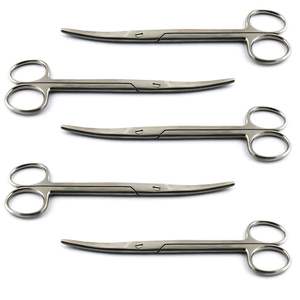 5 Piezas de Tijeras Quirúrgicas Manuales Curvas Mayo de 17 cm para Cortar Tejidos y Suturas, Instrumentos Médicos y de Laboratorio con Certificación CE - Product Image 1